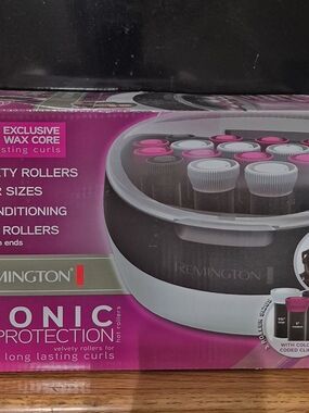 New In Box Remington Velvety Hot Rollers Set - Pink, White & Black Set